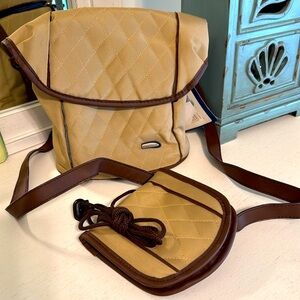 Travelon Women’s Quilted Tan-Brown Crossbody Bag with Strap Wallet / Brand NWT
